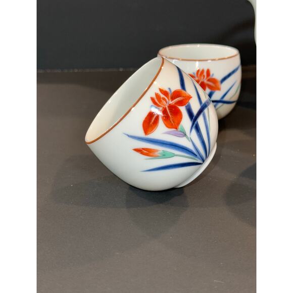 Vintage Japanese Arita-yaki Porcelain Tea Set-Kettle & 6 Handless Tea Cups - Picture 6 of 8